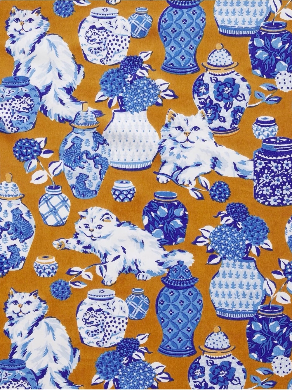 Printfresh Fancy Cat Satin Wildest Dreams Pajama Set in Tobacco - Picture 4 of 7
